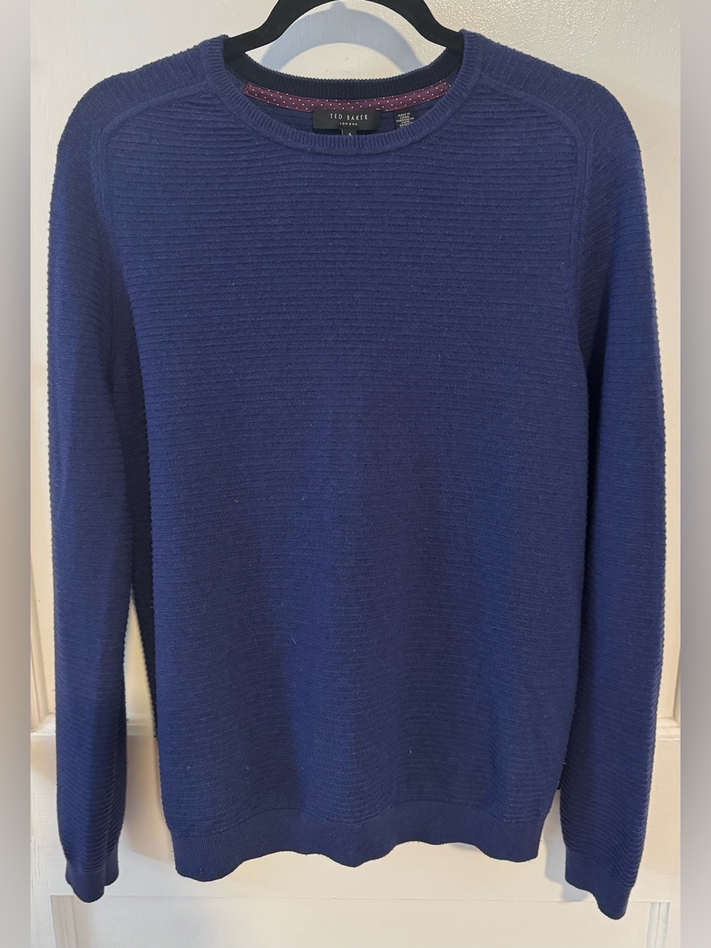 Ted Baker London Men’s Navy Blue Crewneck Pullover Sweater Size 4 / Large